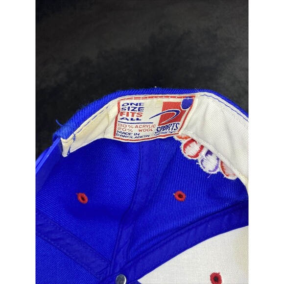 Vintage 90s NBC Sports Snapback Hat Cap Sports Specialties Adjustable Blue/Red - Picture 7 of 7